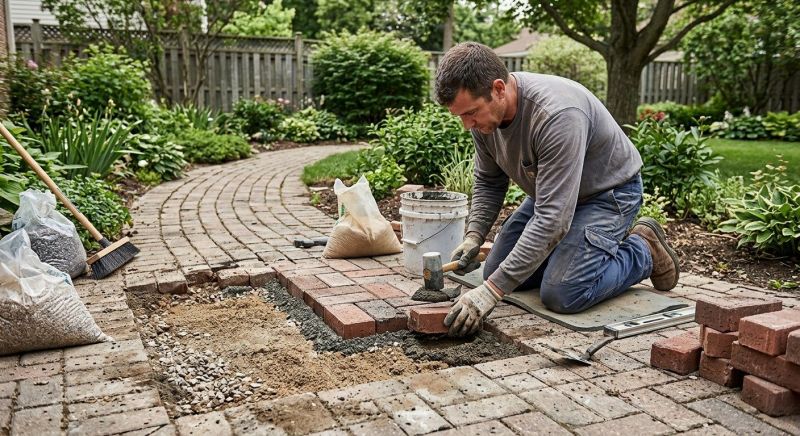 Brick Driveway Repair in Cypress, TX