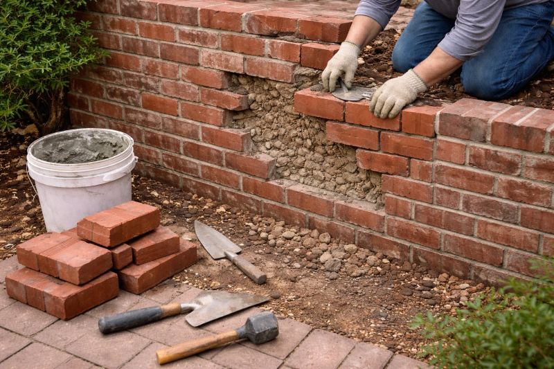 Brick Fence Repair in Cypress, TX
