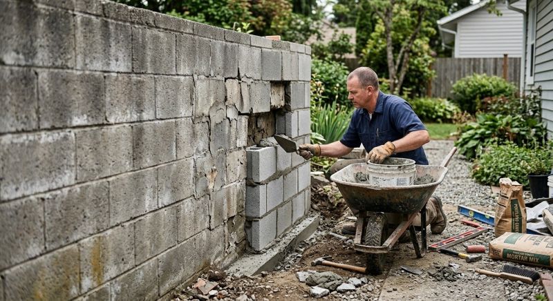 Cinder Block Repair in Cypress, TX