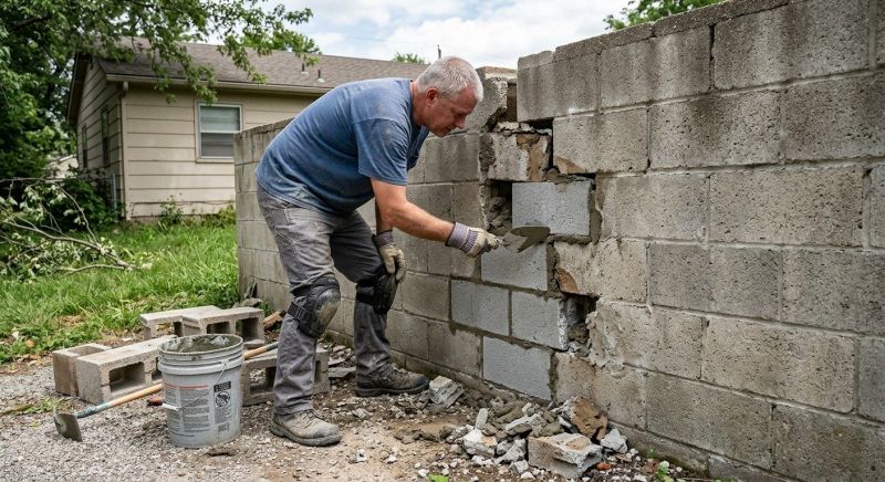Cinder Block Repair in Cypress, TX
