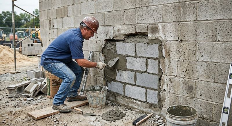 Cinder Block Wall Repair in Waller, TX