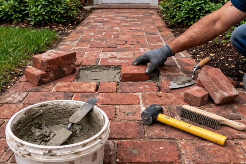 Entryway Brick Repair in Cypress, TX