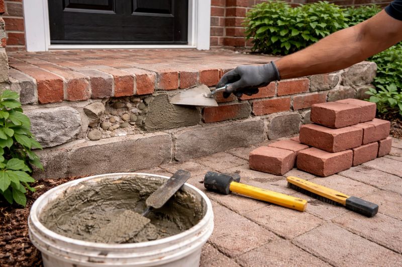 Entryway Brick Repair in Cypress, TX