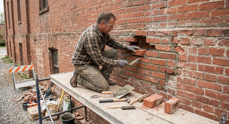 Porch Brick Repair in Cypress, TX