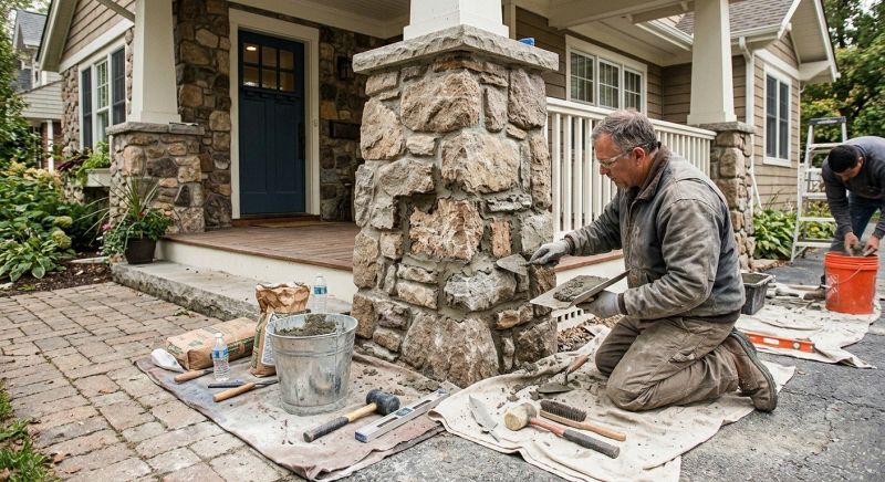 Stone Column Repair in Cypress, TX