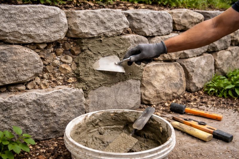 Stone Wall Repair in Magnolia, TX